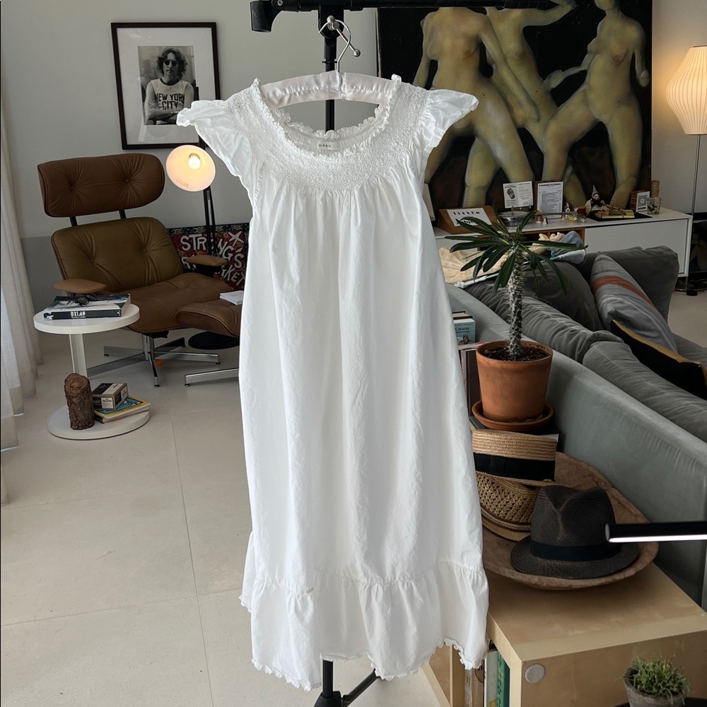 Doen Vivette Cotton Nightgown in Salt / white